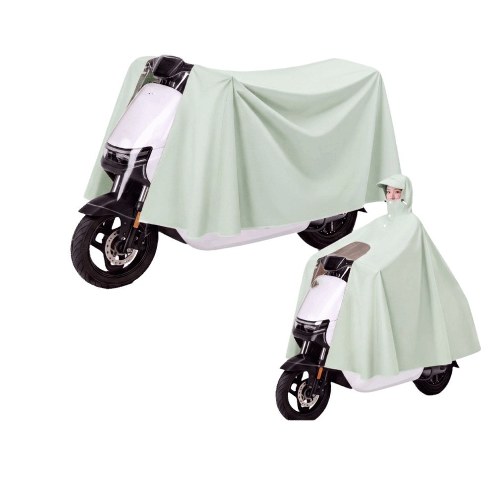 Electric Scooter Rain Cover - معطف مطر سميك مقاوم للماء، غطاء