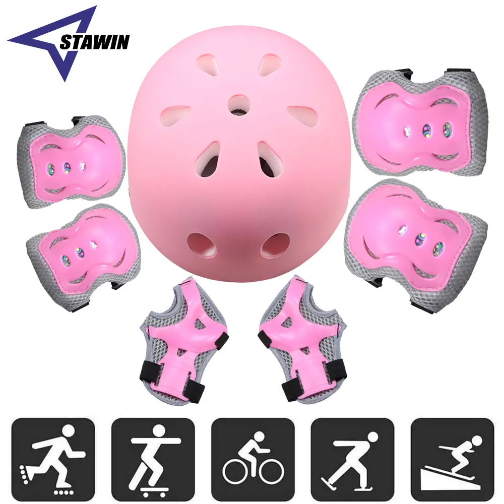 Scooter Helmet Set - 7 قطع/مجموعة من وسادات الركبة لخوذة