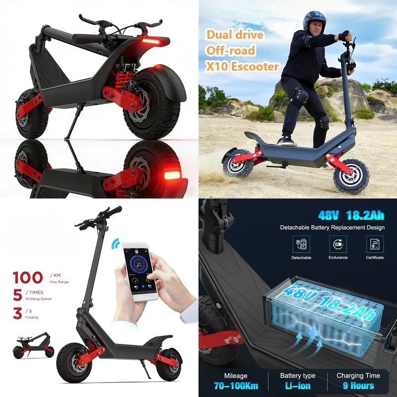 Electric Scooter Adults - سكوتر كهربائي قوي X10 بمحركين 2000
