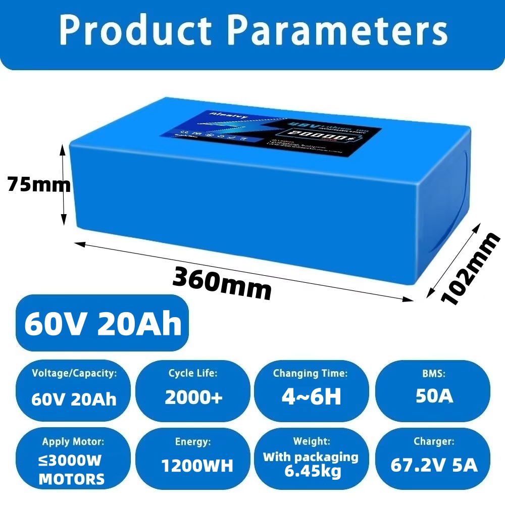 السفينة من الولايات المتحدة 60 - مراجعة 60V 30Ah 21700 Battery Pack وسعره