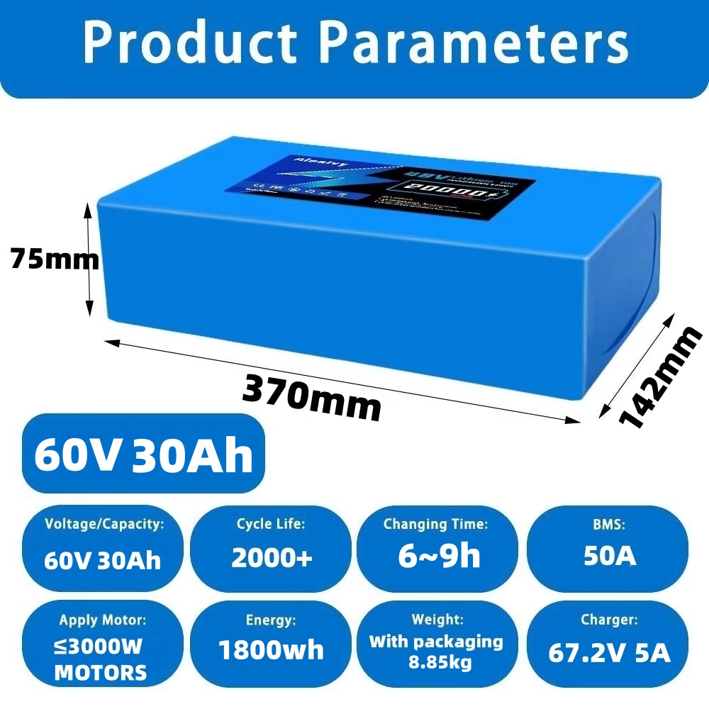 السفينة من الولايات المتحدة 60 - مراجعة 60V 30Ah 21700 Battery Pack وسعره