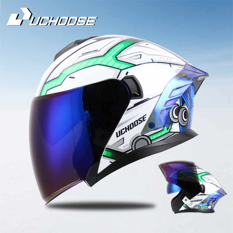 خوذة دراجة نارية مفتوحة الوجه  - مراجعة Scooter Helmet Set وسعره